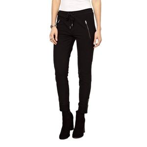 The Kooples Black jogger zipper skinny sweatpants